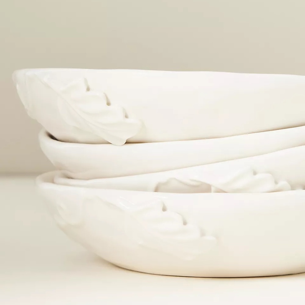 Oak Leaf stoneware pasta BOWLS
